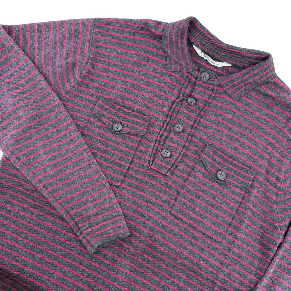 Mountain Khakis Men's M Gray Pink Striped‎ Long Sleeve Pullover Casual Gorpcore